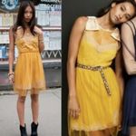 Rodarte X Target Mustard Yellow Tulle Slip Mini Dress Sz M Whimsigoth Grunge Size M Photo 7