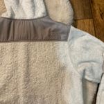 The North Face Full Zip Hooded Plush Jacket Size Medium Light Gray Sherpa Photo 6