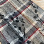 Croft & Barrow Gray and Black Plaid Scarf with Rose Print Short 52 x 11.5 Photo 3