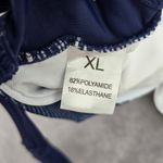 None 09. Blue Crisscross Stripe Padded Halter Tie Bikini Swimwear Top XL Photo 4