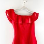 Aritzia Babaton by  Emry Off The Shoulder Ruffle Trim Bodycon Mini Dress Red US 4 Photo 4
