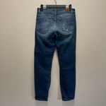 Judy Blue  Relaxed Fit Dark Wash Straight Jeans Distressed Mid Rise Size 29 Photo 5