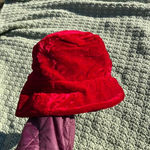 Gap  bright red velour bucket hat
Tagged a M/L Photo 0