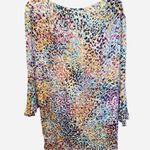 Anne cole  Scoop Neck Bell Sleeve Cover-Up Tunic Size Medium Colorful Swim Beach Photo 2