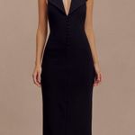Meshki Annita Crepe Halter Midi Dress - Black Photo 0