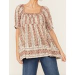 Free People Vintage Lover Blouse Relaxed Cotton Babydoll Cottage Floral XS NWT Photo 4