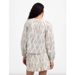 Madewell Shirred Balloon Sleeve Top Blouse Geometric Print Lighthouse XL NWT Photo 2