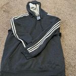 Adidas  Gray & White Hooded Sweatshirt Photo 0