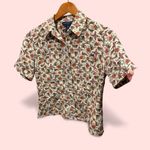 Charter Club Cute vintage 90s creamy royal garden cottagecore  floral button front blouse Photo 1