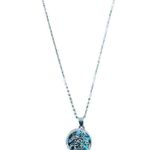 Zales Silver Sea Turtle and Abalone Circle Pendant Necklace Photo 4