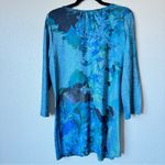 One World  Blue Embroidered Rhinestone Y2K Tunic Blouse Womens L Maximalist Top Photo 4