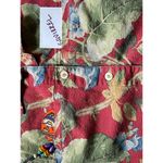 Alexis & Avery 100% Cotton Red Floral Denim Button Front Jacket Size Medium Photo 6