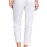 Athleta Linen Ankle Pant Womens Size Medium White NWT Preppy Coastal Photo 2