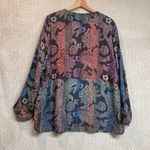 Soft Surroundings  Paloma Cardigan Multicolor Paisley Pattern 100% Rayon Large Photo 6