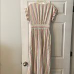 Loft Colorful Striped Midi Summer Dress bottoms down size 8P brand new Photo 5