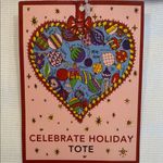 Brighton BNWT  Holiday Tote Bag LOVE Heart Ornament Print Canvas Photo 2