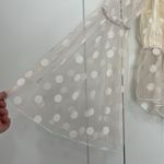 Nasty Gal New Size 14 Cream Dotted Long Sleeve Off Shoulder Cropped Blouse Photo 4