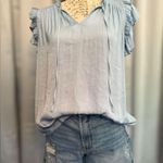 Rachel Zoe  Light Blue Ruffle Sleeve Blouse Photo 0