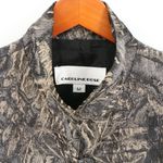 Caroline Rose Gray Beige Pewter Metallic Loop Button Front Jacket M Size M Photo 1