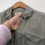 Anthropologie HOLDING HORSES  Sunwashed Tunic Top Green Long Sleeve Button Down Photo 6