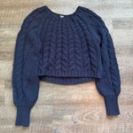 Free People  Womens Sandre Navy Knit Long Sleeve Pullover Sweater Size Small Photo 1