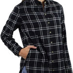 Jachs Girlfriend Jach’s Girlfriend Super Soft Black White Flannel Button Up Top Women’s Medium Photo 0