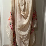 Floral Embroidered Cream Shawl OS Pink Photo 0