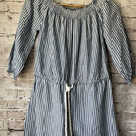Mud Pie  Blue Stripe Short Romper Off Shoulder‎ Womens S Summer Beach Casual Cute Photo 0