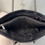 Michael Kors Jet Set Travel Tote Bag Black Saffiano Leather Silver Photo 10