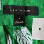 Ann Taylor  Viscose/Linen Blend Embroidered Pleated Paperbag Green Shorts Size 4 Photo 6