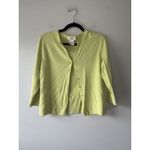 Talbots Chartreuse Lime Green Women's Button Cardigan Rayon Blend Knit Size MP Photo 1