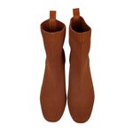 Joie  Revolve Neely Sock Ribbed Ankle Booties Sz 8.5 Chestnut Brown Block Heel Photo 1