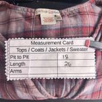 Carbon 2 Cobalt Womens Button Blouse Size XS Plaid Casual V Neck Long Sleeve Red Photo 11