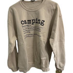 None Beige “Camping” Definition Sweatshirt | Rustic Outdoor‎ Graphic Pullover Photo 0