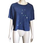 Aerie  Blue Leo Short Sleeve Crop Top Photo 0