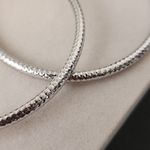 Silver Hoop Earrings Gold Filled Diamond Cut Design Photo 1