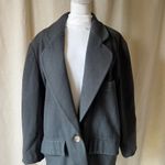 Vintage Andrea USA Wool Boyfriend Blazer in Green Gray w/ Satin Lining L/XL Size L Photo 2