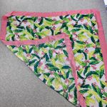 Victoria's Secret VTG Scarf 45" Pink Green Silky Tropical Floral Logo Fashion Photo 2
