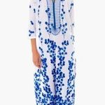 Ro's Garden Blue Leaf Clorinda Long Kaftan Dress Size Medium Photo 0