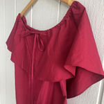 Alice + Olivia Jada Caped Dress in Bright Bordeaux Burgundy Size S Photo 3