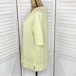 Loft  Embroidered Mandala Slub Knit Short‎ Sleeve Pullover Shirt Yellow Medium Photo 1