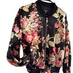 36.5 Bomber Jacket Floral satin - Black and Red woman’s sz M Photo 1