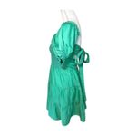 Alice + Olivia New  Smocked Puff Sleeve Tie-Back Mini Dress, Size 6 Photo 1