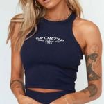 Princess Polly navy sportif and relax co Striker crop tank top us 12 Photo 0
