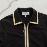 St John Sport By Marie Gray Black Pastel Piping Full Zip Jacket Sz Small Artsy Photo 4