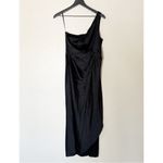 Abercrombie & Fitch Abercrombie &‎ Fitch One Shoulder Knotted Satin Midi Dress Wedding Guest Size MP Photo 2