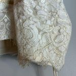 Jenny Yoo Collection Lace Mini Dress in white/gold in size 12. Photo 7