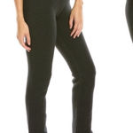 Good American  Heavy Rib Slim Strght Pant black Elasticized Waist Zippered Cuff Photo 0