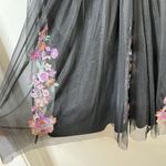 EXPRESS  Dress Black lacy with colorful embroidered flowers Sz 14 Fairycore Y2k Photo 4