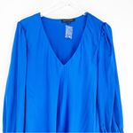 Boston Proper NEW Boston‎ Proper Audrey Satin Blouse L Blue Photo 3